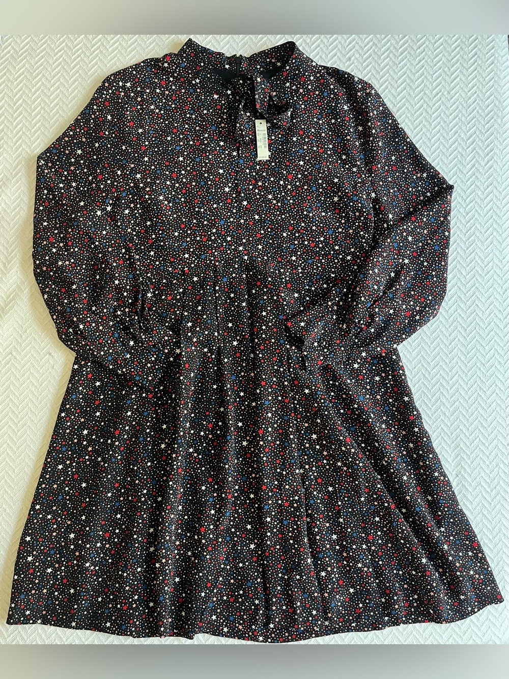 Madewell Silk Balsam Tie-Neck Dress in Starry Night